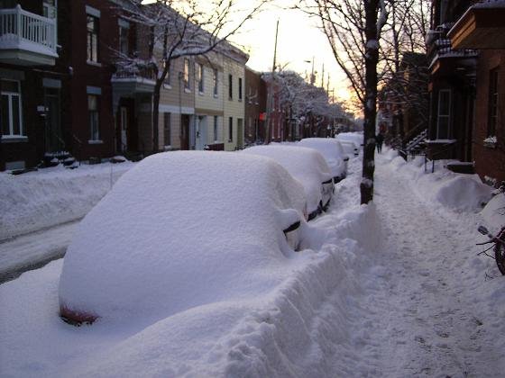 Rue Henry Julien after a snow storm by ToninoChile