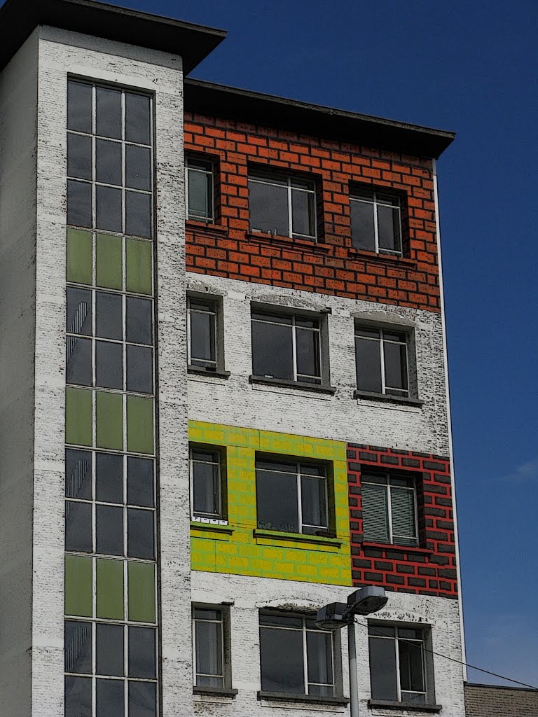 Colors on a Building in Antwerp by agracier - NO VIEWS