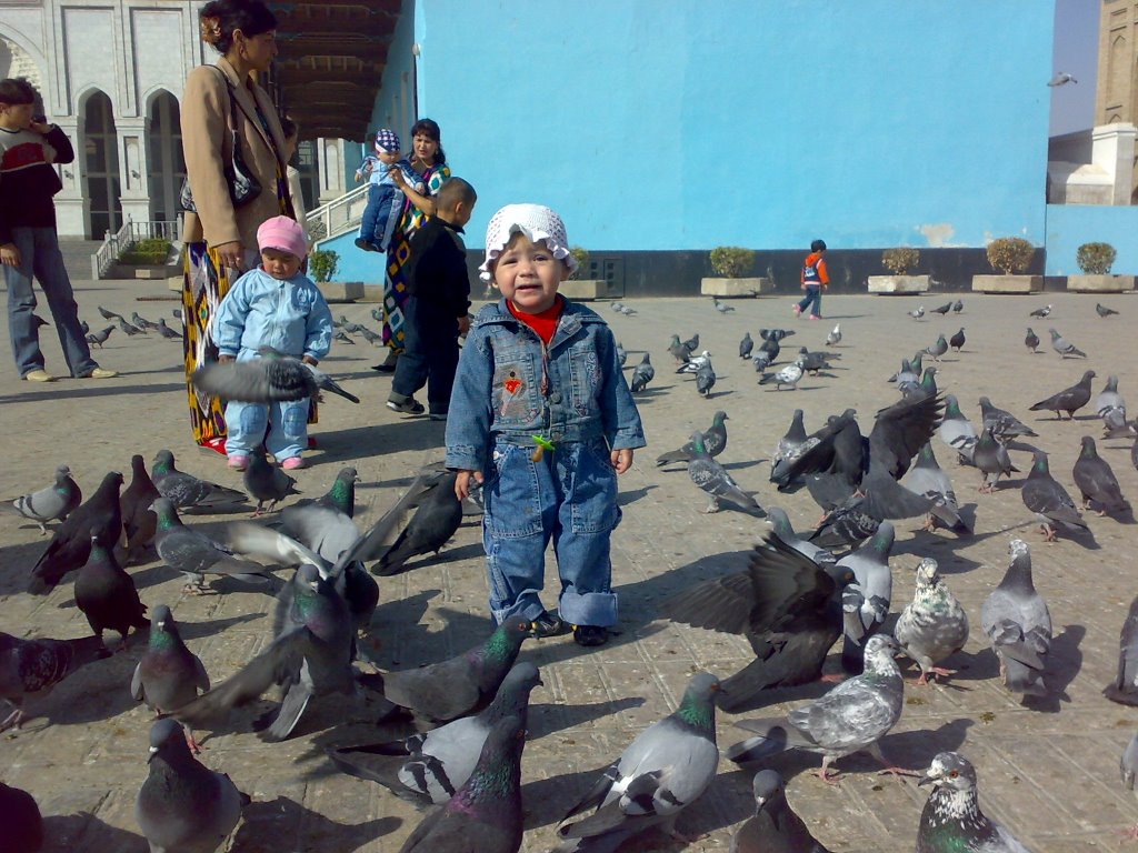 Pigeon feeding near the Mosque - Кормление голубей возле мечети by KPbICMAH