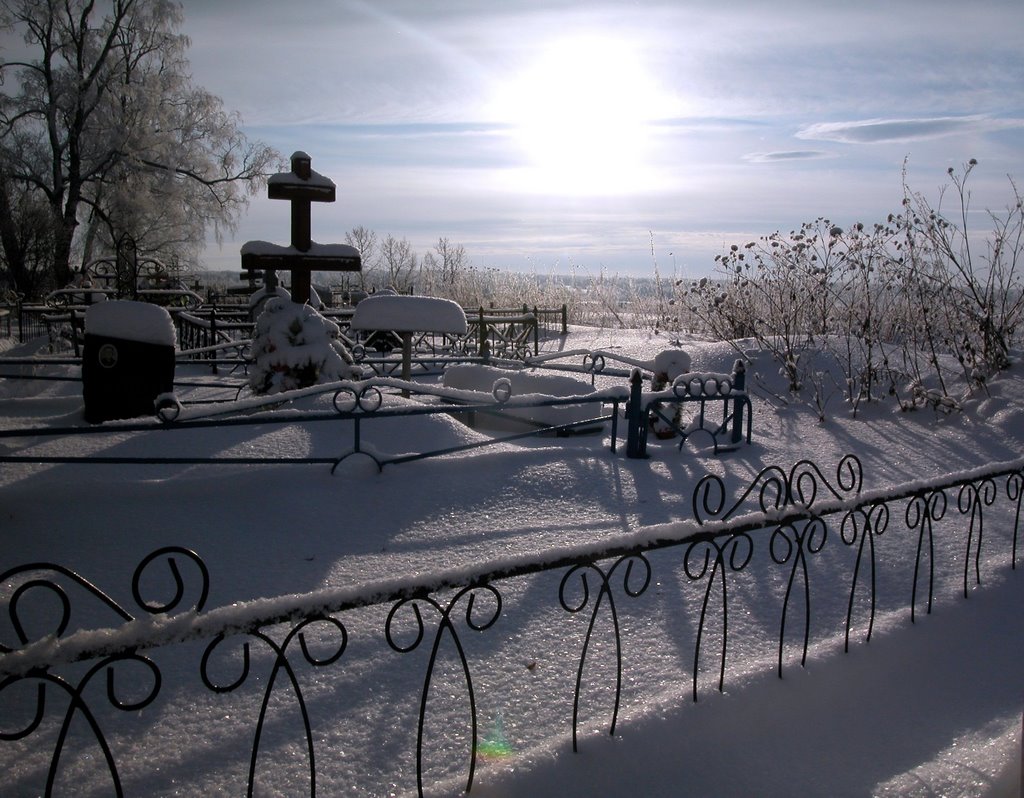 Churchyard near road by Mike Karavanov