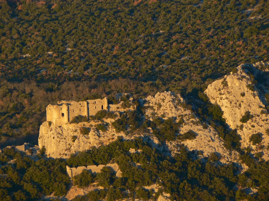 Castle View from top of Pic Saint Loup by martin_souchay