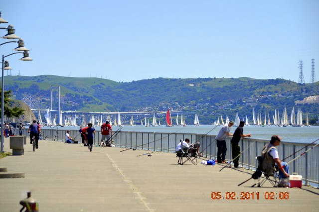 Vallejo yacht race, Carquinez bridges, Vallejo waterfront by Submarinedreams2001