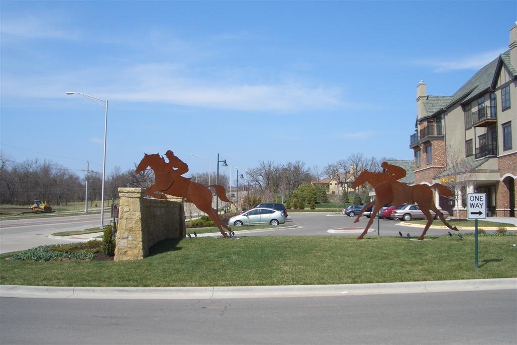 Rusted metal cut-outs of steeple chase, Mission Farms, Leawood, KS by marnox1