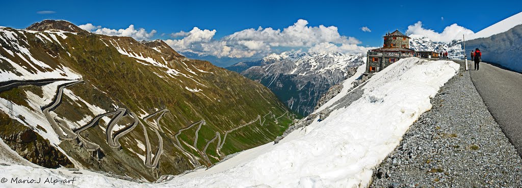 Panorama am Stilfserjoch (2760m) with Mt.Ortler (3908m) on right background by Mario.J  Alp-art