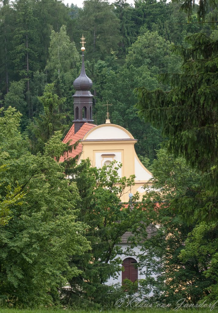 Nové Hrady, rare view to the church by Klaus von Jansdorf