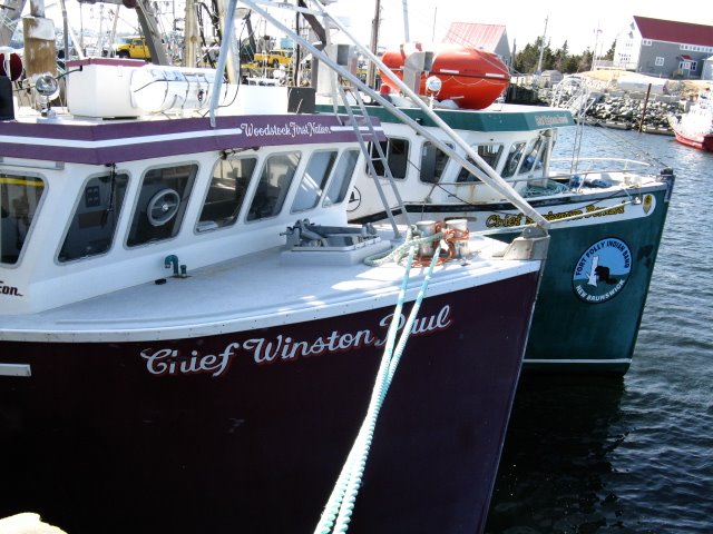 Sambro, Nova Scotia - "First Nations" vessels tied at the Government wharf. by jonfromnsca