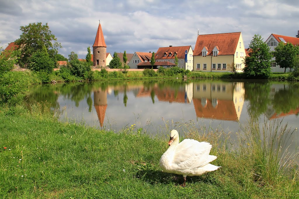 Am Bürgerturm und Schießweiher in Wolframs-Eschenbach by Artur Lutz