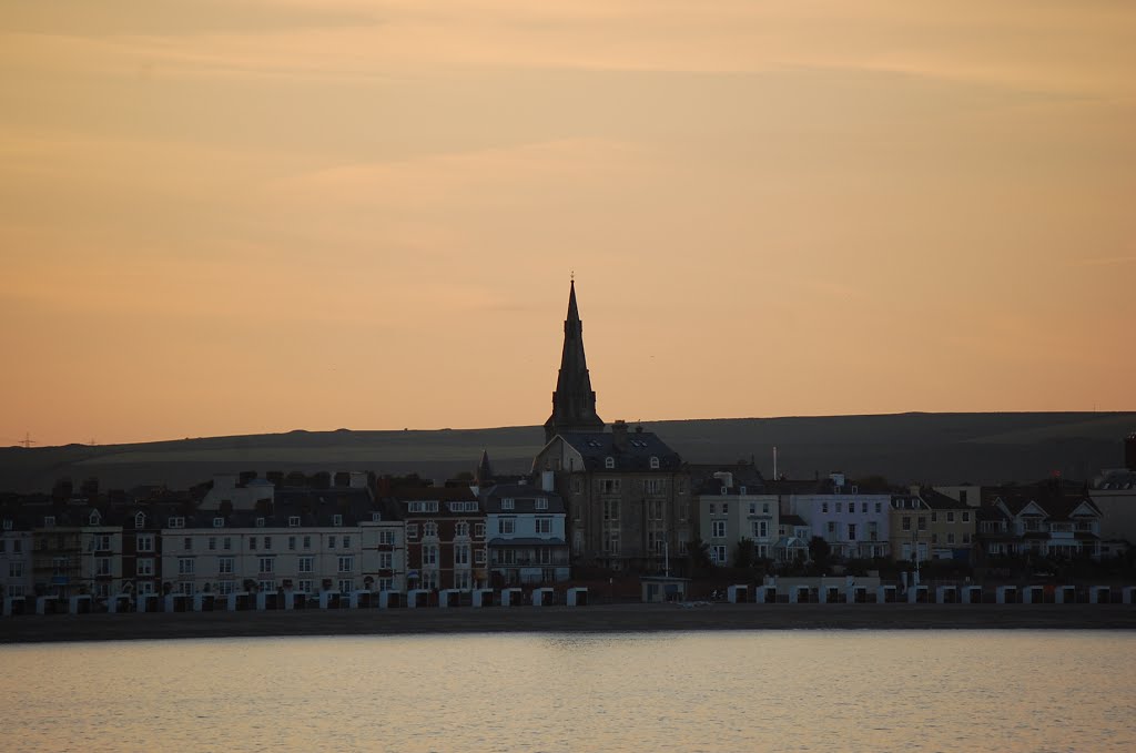 Sunset over Weymouth town centre in Dorset. View from Piere by samsul alam mehedi