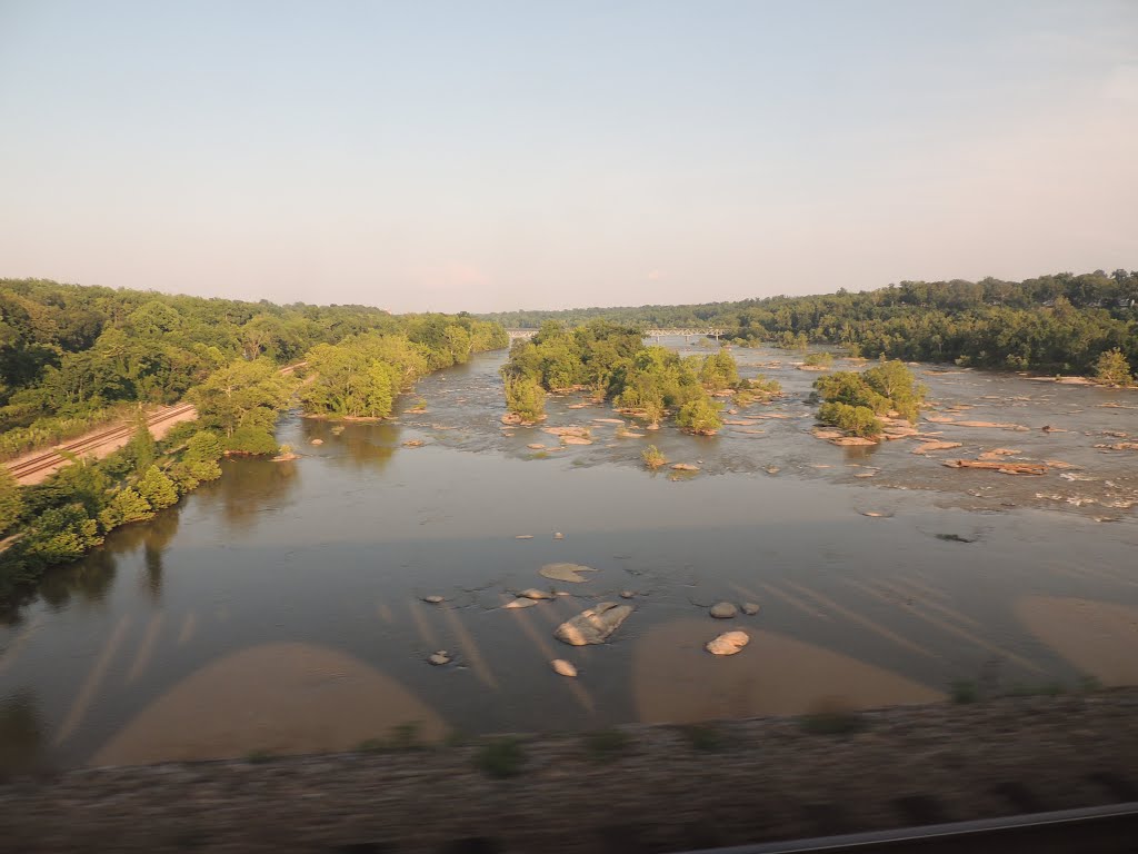 James River from the passenger train by Warner Athey