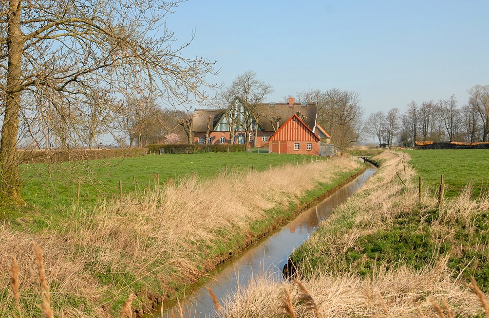 Liebevoll und aufwändig restaurierter alter reetgedeckter Bauernhof in den Elbmarschen by Juliane Herrmann