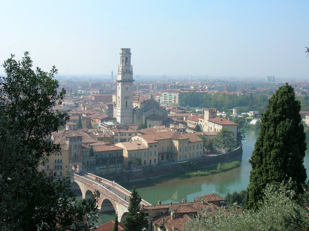 Verona, Vista su Adige e Ponte Pietra by piliffo