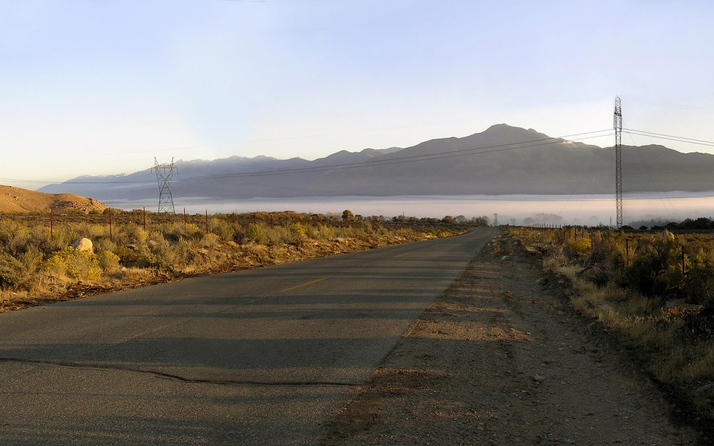 Glacier Lodge Road, with morning fog obscuring Big Pine by jfb619