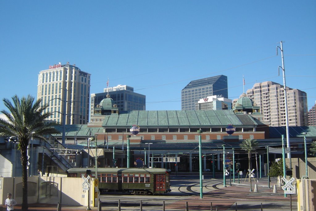 Harrah's Casino with Streetcar by Benjamin I Altose