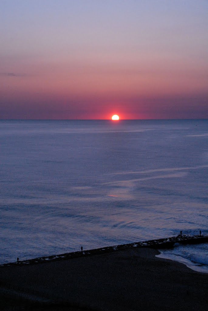 Fishermen at Dawn in Asbury Park, NJ by Hank Waxman