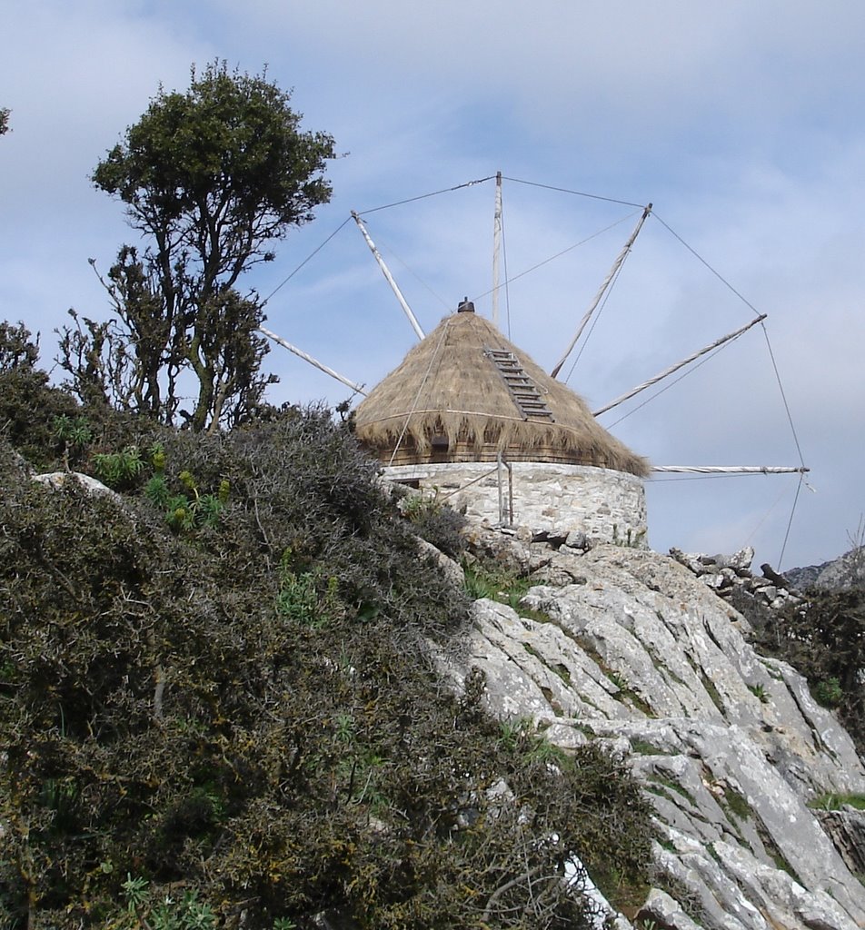 Windmill near Apiranthos by Karin Valentin