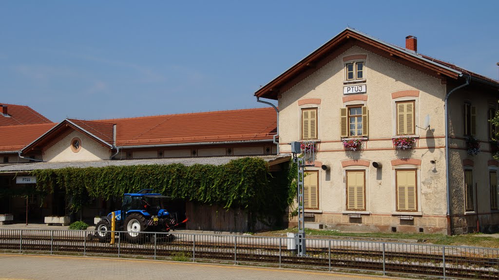 Tractor in railway station by hanepu2