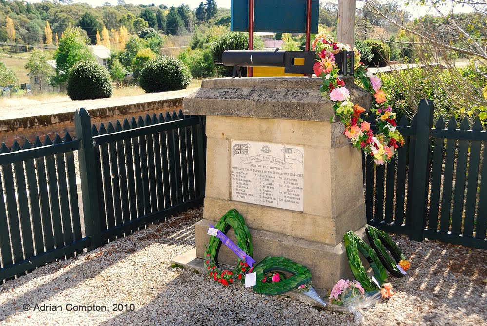 Anzac Day memorial, Rydal Rly. Stn., 26 April 2010 by Adrian Compton