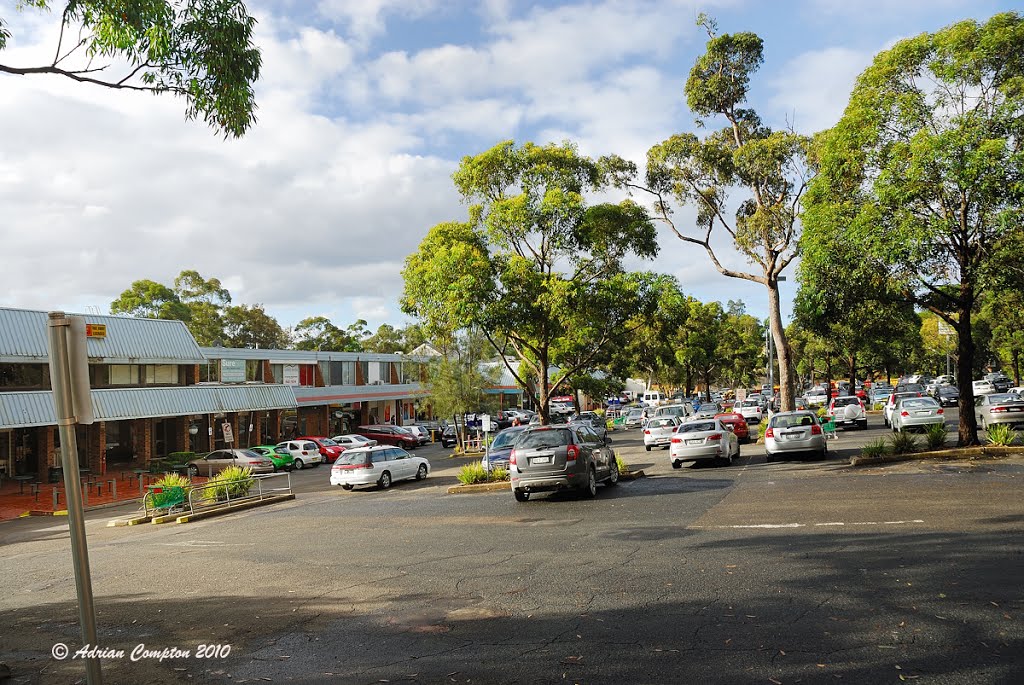 Glenrose Shopping Centre and car park, Belrose, May 2010. by Adrian Compton