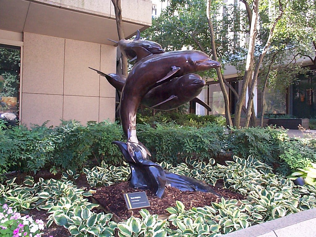 Dolphins statue at the National Geographic Headquarters by DSDonovan