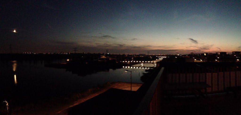 Midnight Summer Twilight and Moon - IJburg - Amsterdam by Neo Vetus