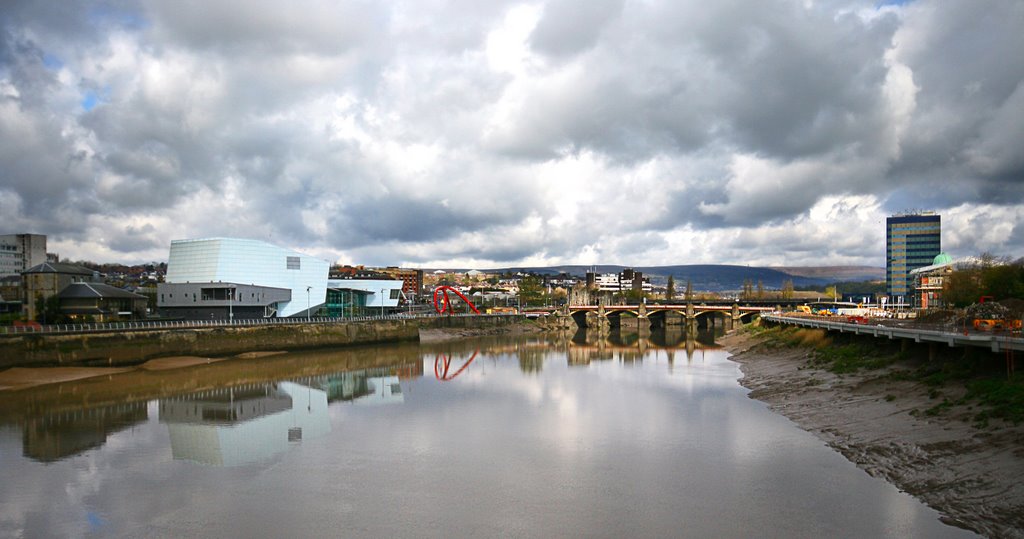 View of Newport Bridge and Riverfront Arts Centre by richardjo53