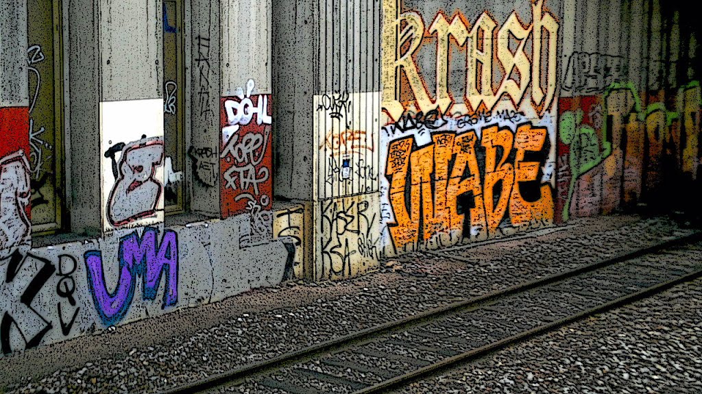 Street Art and Train by Mook's