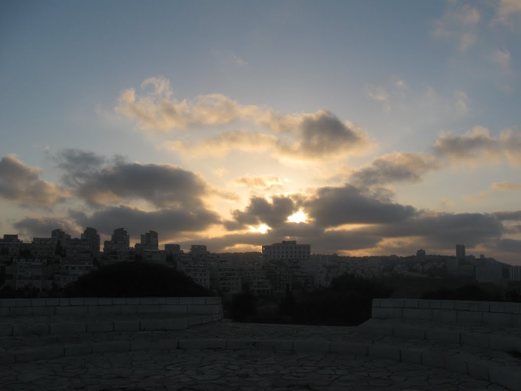 Sunset-view from "Hurshat Hameyasdim" in Haifa by sofiagendelman