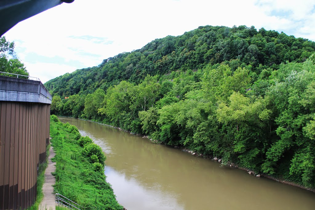 Looking Southeast Along the Tug Fork River, Williamson WV by jonmac33