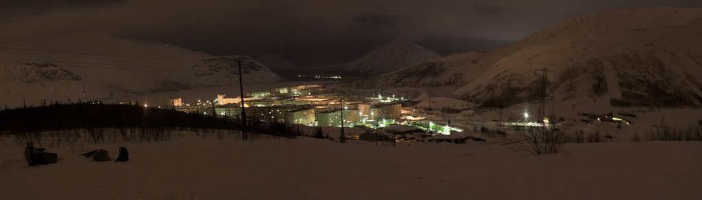 Ночной Кировск. Панорама. by Konstantin Abrosimov