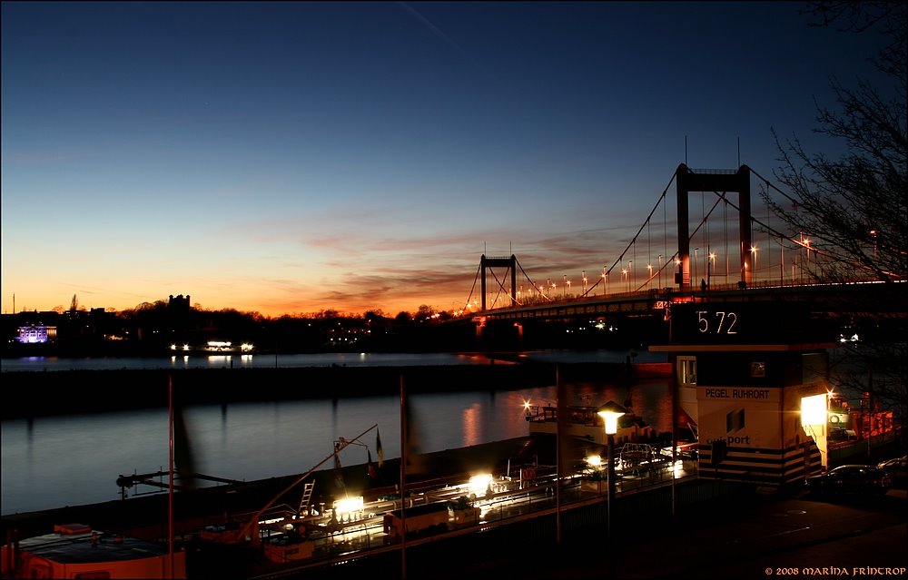 Duisport - Abendstimmung im Hafen von Duisburg-Ruhrort by Marina Frintrop