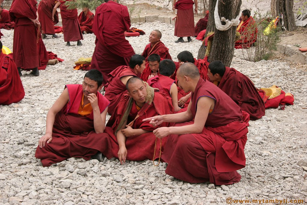 Tibet, Lhasa. Monks-students at Sera Monastery by Sasha Simonov