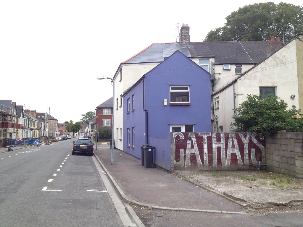 Cathays written on wall, Cathays, Cardiff by I Loves The 'Diff