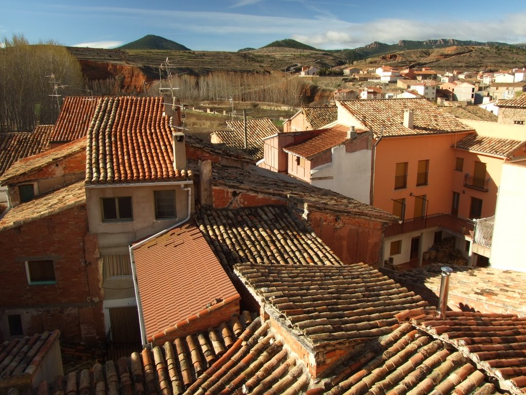 Vista de Gea de Albarracín desde la ventana del apartamento El Solanar de la casa rural Los Aljézares by Ju&Kar