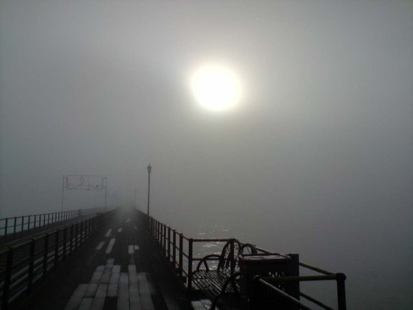 Southend pier in fog by karlw9