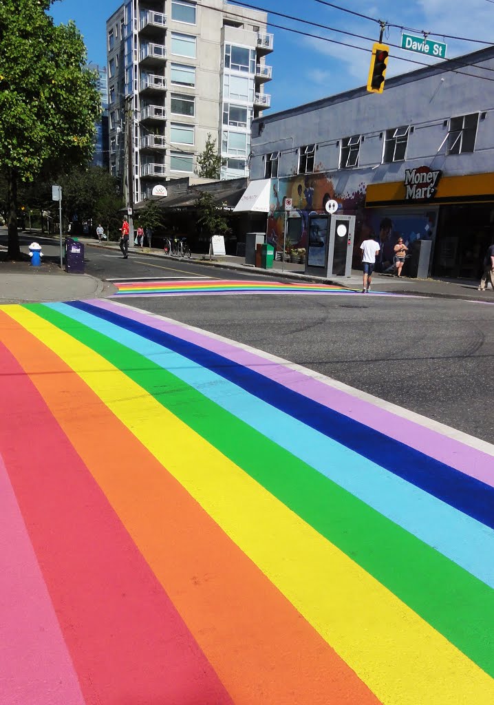 Rainbow Crosswalk at Davie Village, Vancouver by yvr101