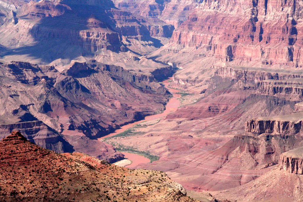 Grand Canyon; East side, Colorado river north view close up by Philippe Nieto