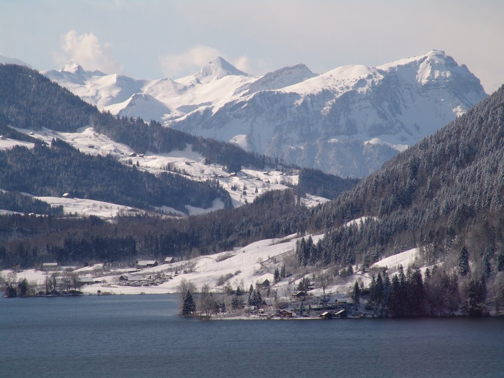 Fronalpstock behind Lake Ägeri by beroarklinux