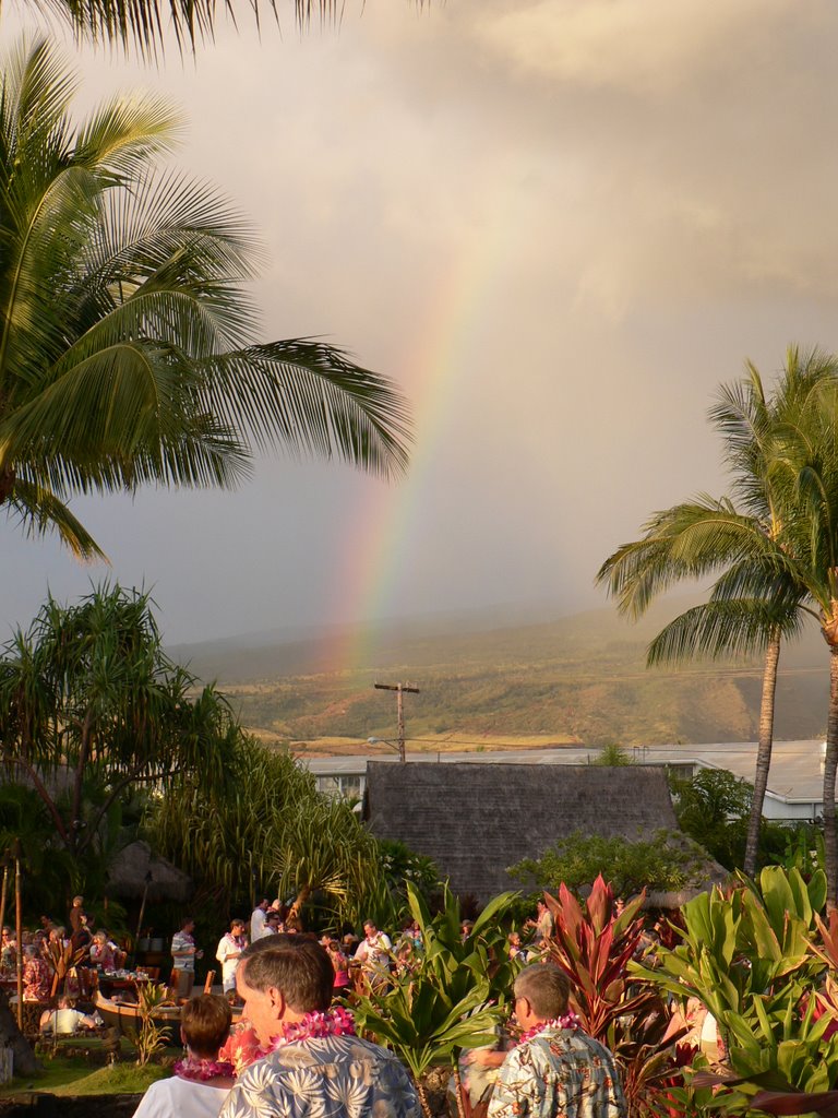 Rainbow over Old Lahaina Luau by patlit