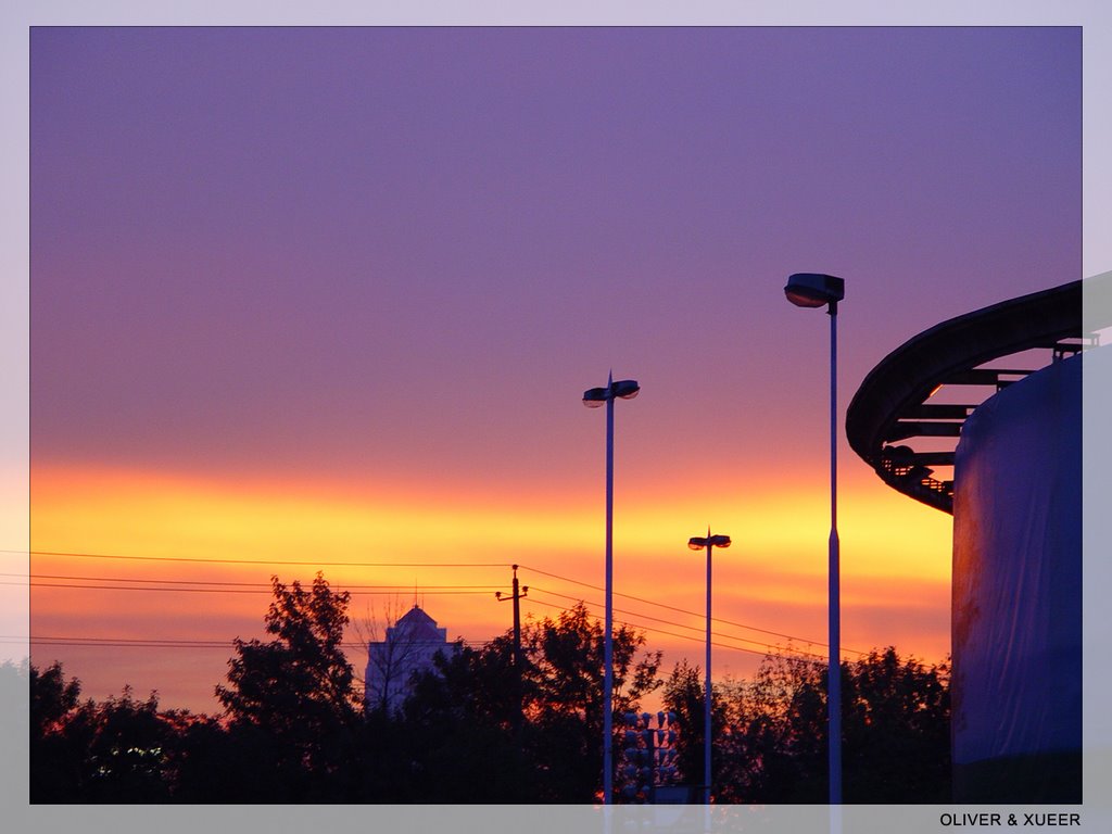 Tianjin Train Station at Sunset Time by oliver lee