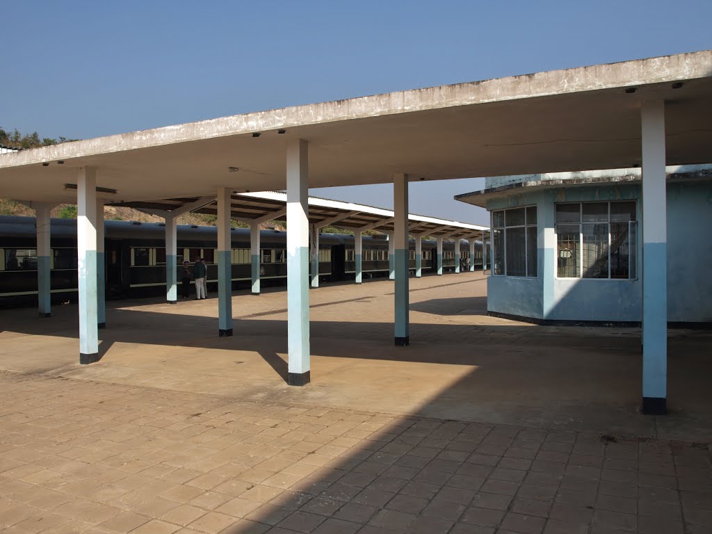 Railway Station Kasama in Zambia with the train "Pride of Africa" van Rovos Rail from Dar es Salaam to Cape Town. by Hans R van der Woude