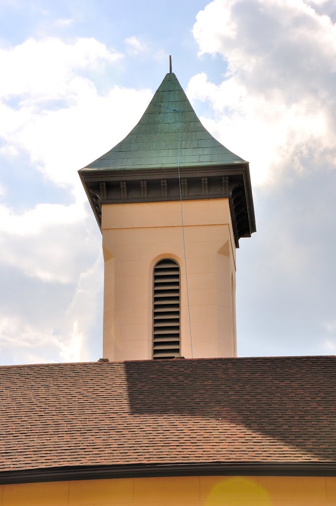 VIRGINIA: PRINCE GEORGE COUNTY: BRANDON: BURROWSVILLE: Martin's Brandon Episcopal Church (1855), 18706 James River Drive (S.R. 10 at intersection with S.R. 1201) belfry detail by Douglas W. Reynolds, Jr.