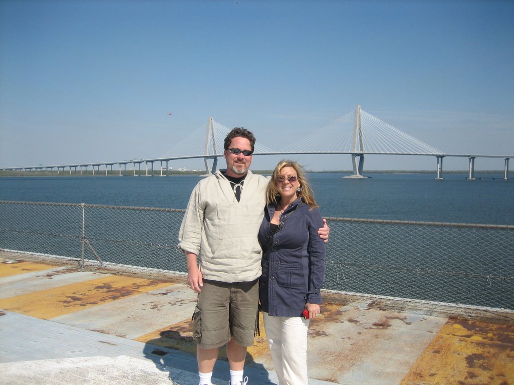 Kim & Dave on the flight deck of USS Yorktown, Charleston,SC by dluther