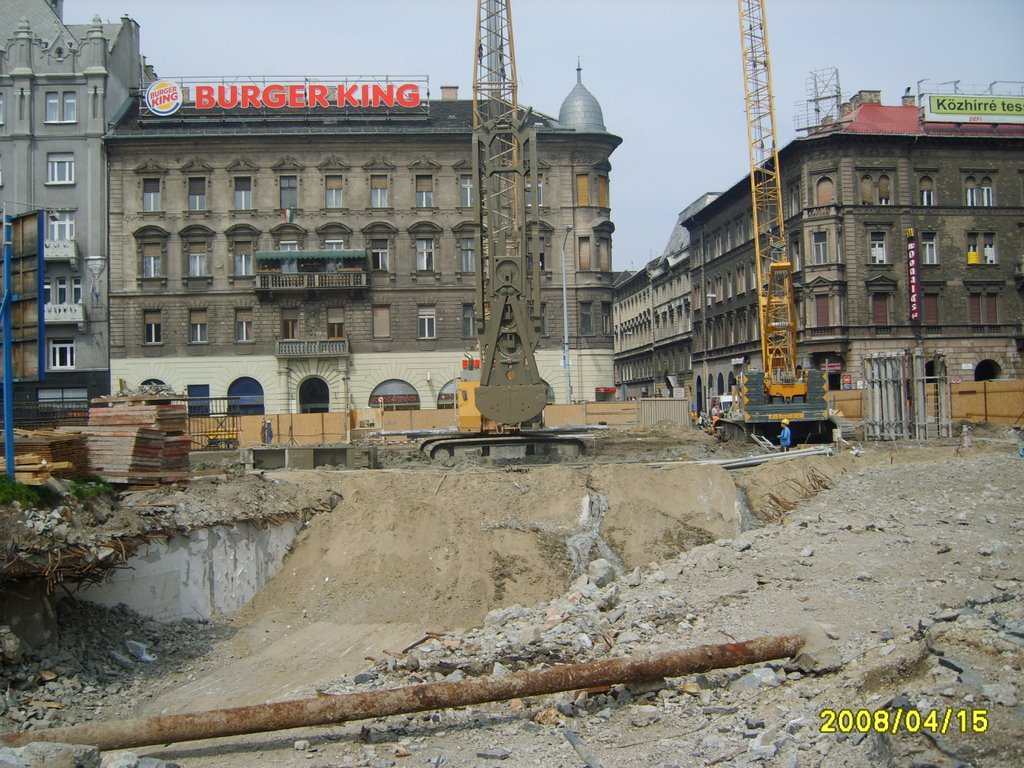 Baross tér. Négyes metró állomásának építése. by kisgyula