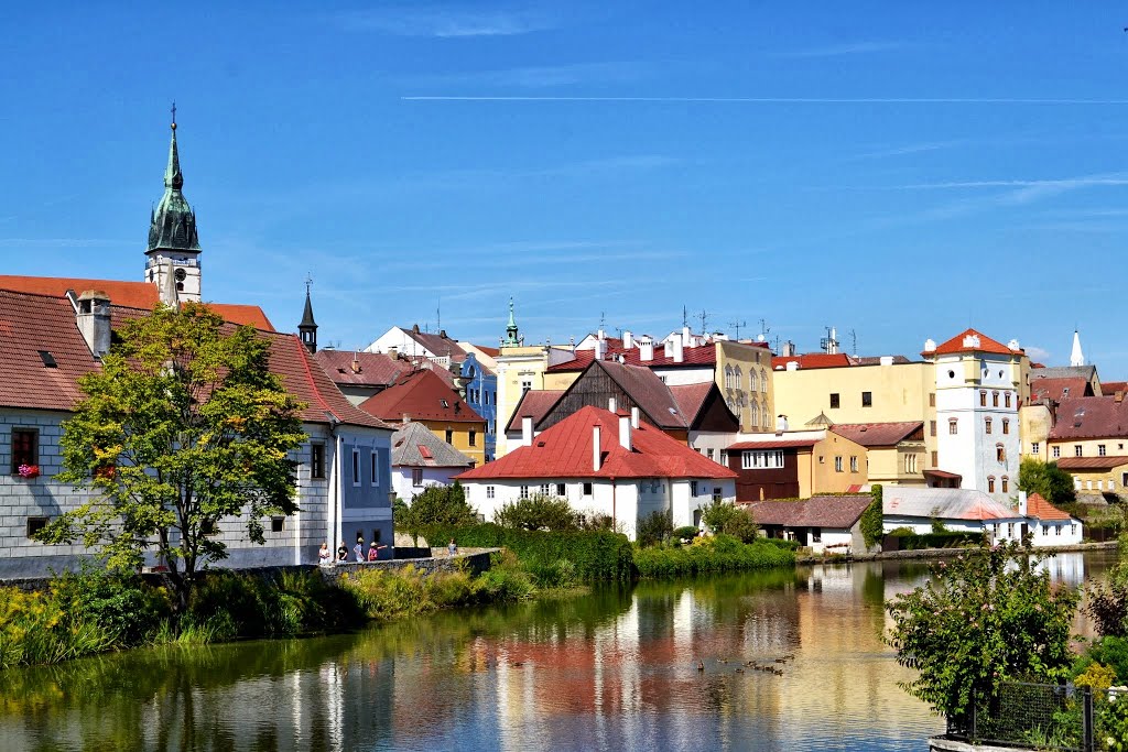 Jindřichův Hradec, Inside town is the Early-Gothic Church of St. John the Baptist was probably founded by the Teutonic Order about 1260. The construction finished as late as after 1450 and the church was renovated between 1891 - 1895. South Bohemia, Czech republic http://www.jiznicechy.org by Ales Gucko