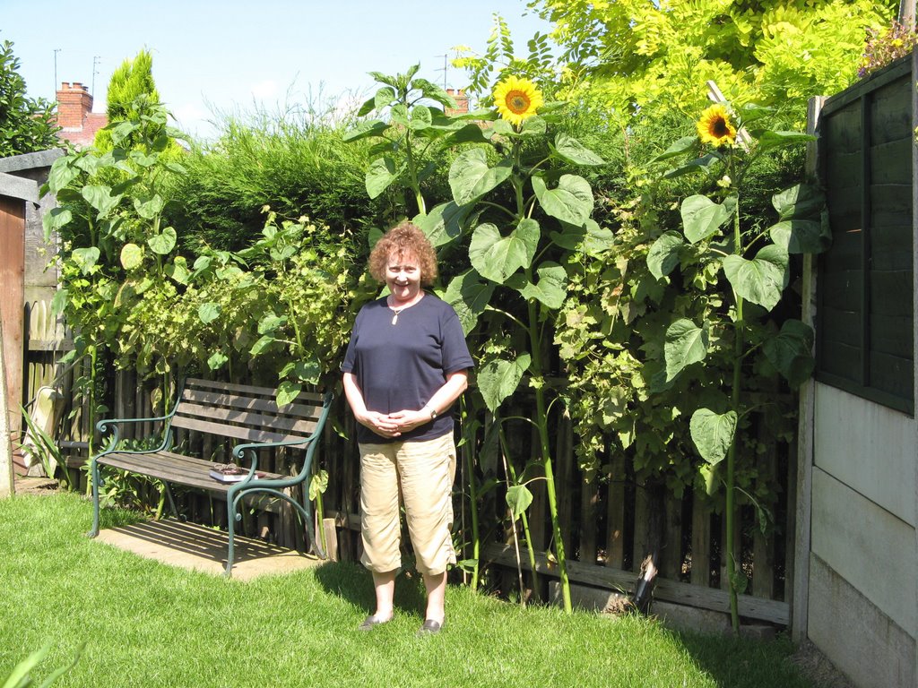 Marg in garden by john smart