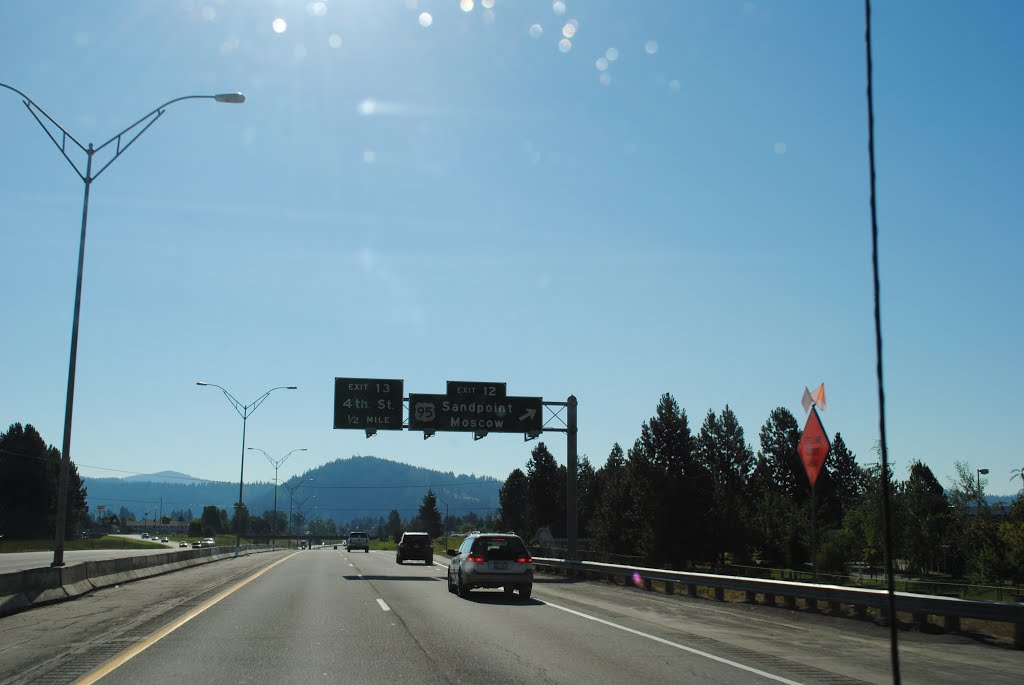 Intersection Highway I-90 and US 95, North to Canada, South to Mocsow, Id. by jerpencz