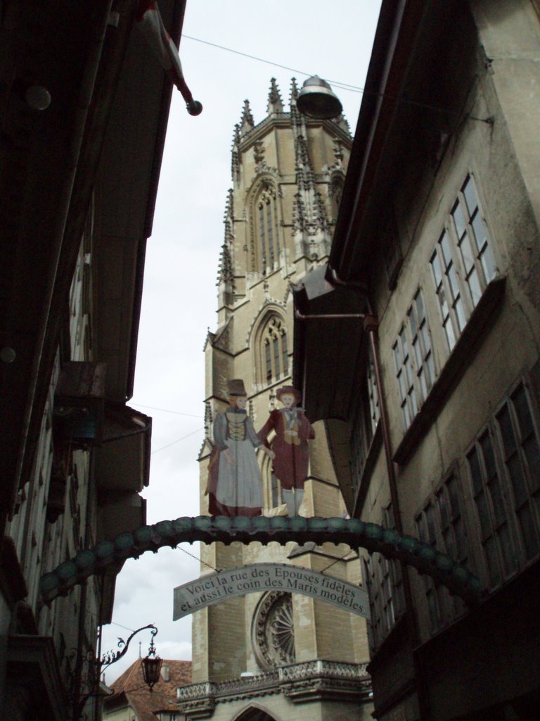 Fribourg - Rue des Epouses fidèles et coin des maris modèles by Claire-Lise Durieux