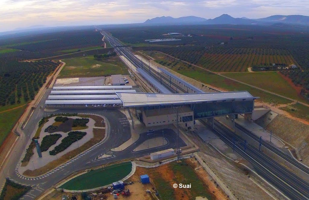 Estación AVE Puente Genil desde el aire by Antonio Suai