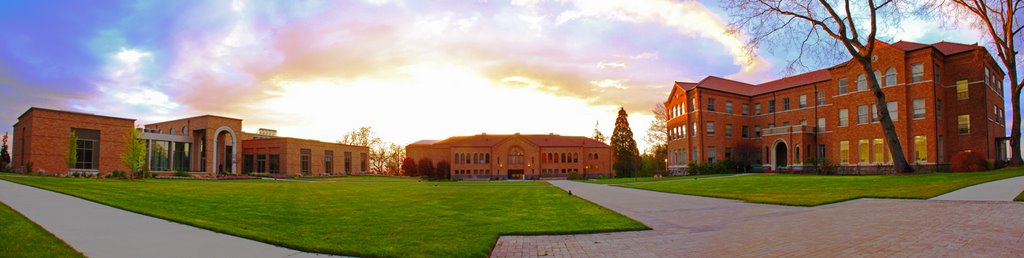 Mt Angel Abbey Complex Panoramic at Sunset. Mt Angel Oregon by © Michael Hatten http://www.sacred-earth-stud