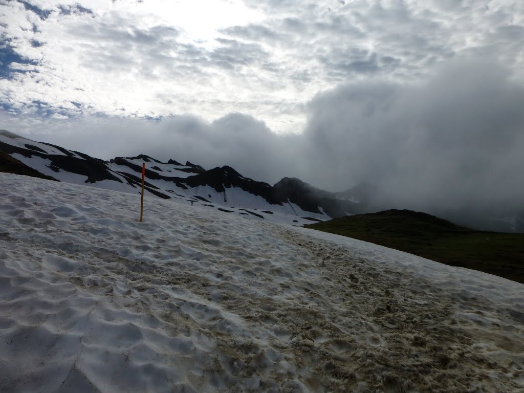 A bit clearer in the morning outside Refuge du Col de la Croix du Bonhomme by ATGardner